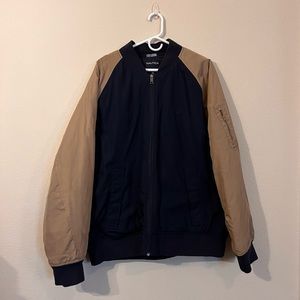Navy and Beige Bomber Jacket - Heavy Duty, Nautica XL